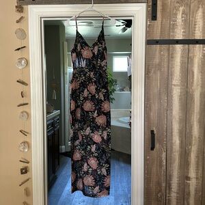 Spagetti strap long lined summer dress